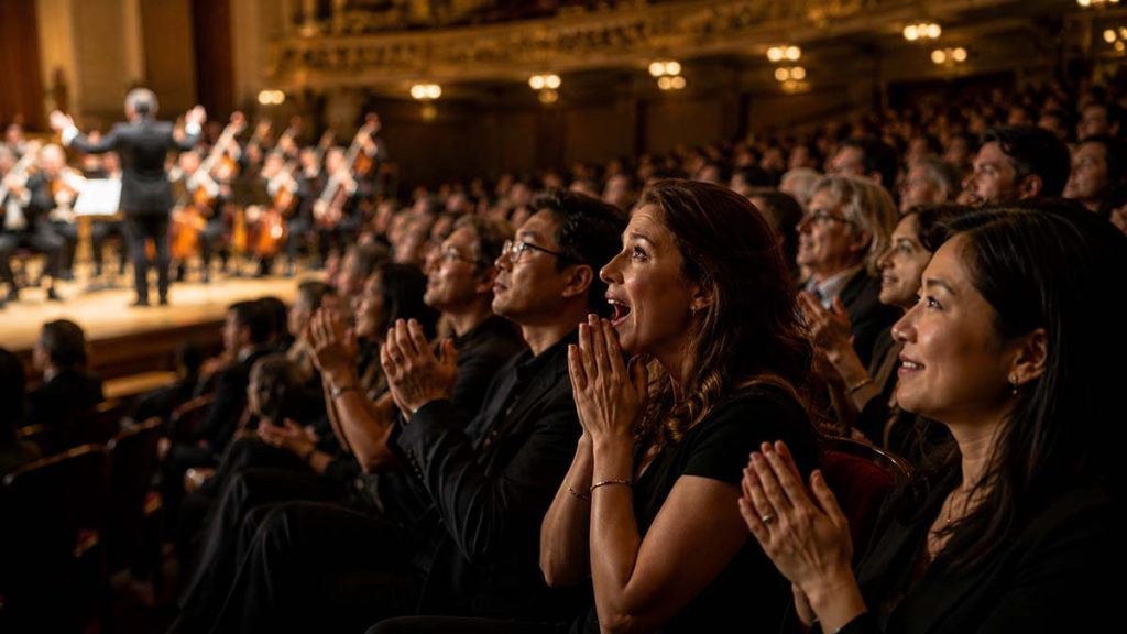 Audience having a shared experience watching an orchestra concert